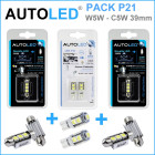 Pack p21 4 ampoules led w5w (t10)+navette c5w 39mm canbus autoled®