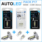 Pack p17 4 ampoules led w5w (t10)+navette led c5w 36mm canbus autoled®