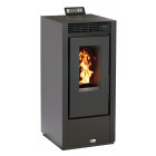 Optimo poêle à granulés carré étanche ustica noir 14kw