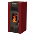 Optimo poêle à granulés lipari rouge bordeaux 15kw