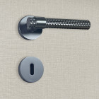 Poignée de porte design à clé finition aspect noir mat asteria - katchmee