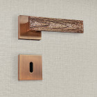 Poignée de porte design à clé finition aspect or brossé olivia - katchmee