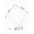 Downlight dalle led extra plate carré alu 18w - couleur eclairage : blanc chaud 2300k - 3500k