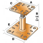 Pied de poteau réglable prêt-à-fixer simpson - kit complet avec fixations - kit fix pprc