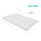 Receveur de douche a poser extra-plat anti-derapant en acrylique blanc rectangle - 140x80cm - bac de douche whiteness 140 Aurlane - SCAB127