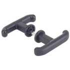 Poignée THIRARD avec plaque de propreté noire pour serrure de porte de garage - 000433