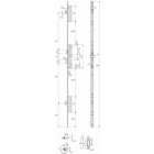 Serrure 3 points TF3 pêne dormant 1/2 tour 45 mm STREMLER pêne C perroquet+fourreau U24x6 Axe 30 - 6470.45.4C