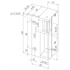 Gache electrique en applique verticale gauche serie 2120 version b 12v ac/dc