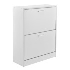 Étagère armoire meuble à chaussures 2 compartiments panneau de particules 63 x 24 x 81 cm - Couleur au choix