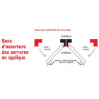 Serrure en applique standard 461 à pêne dormant seul axe 40 mm droite