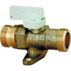 Robinet arret gaz nat. Droit avec pattes nf mm 15 20x27