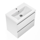 Meuble salle de bain blanc deux tiroirs avec une vasque à suspendre 50x38.5x52cm(l*w*h)