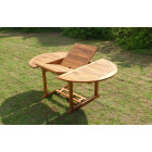 Table sentak ovale 120-180x120xh75 teck huilé