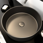 Vasque à poser ronde en céramique - diamètre 36cm - hauteur 12.5cm - roundy dark