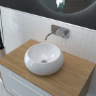 Vasque à poser en céramique blanche ronde - 40x15cm - pop bowl Aurlane - VAS046