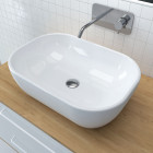Vasque rectangle blanche en céramique à poser - 46x33x13.5cm - pop crib Aurlane - VAS047
