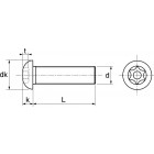 Vis à métaux tête bombée 6 lobes inviolable acton inox a2 7380 - 6x50mm - boite de 100 - 628056x50
