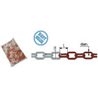 Chaîne plastique ø10 mm rouge/blanc levac l.52 x h.18mm - sachet de 25 m - 2045c