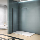Paroi de douche 60x200cm en 8mm verre anticalcaire et une barre de douche 140cm