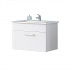 Meuble sous vasque à suspendre avec lavabo blanc l.58cm x p.38cm x h.41cm 1 tiroir