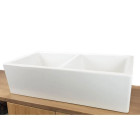 Évier céramique Timbre D'office Belfast blanc 100 cm - 2 Bacs