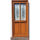 Porte d’entrée bois exo modele 'syrah' 215x90 pousant droite cote tableau