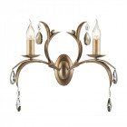 Applique lily, bronze antique et verre, 2 ampoules