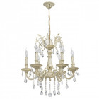 Chandelier beige classic 6 ampoules 97 cm