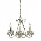 Chandelier oksana, nickel poli, pendeloques cristal, 3 éclairages Chandelier oksana, nickel poli, pendeloques cristal, 3 éclairages