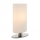 Lampe palmer, nickel satiné et verre opale