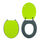 Abattant bicolore line couvercle anis-lunette grise - wirquin