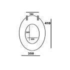 Abattant wc standard en bois laqué blanc avec charnières en inox