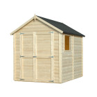 Abri bois TONGA - superficie : 4.32 m² - 181x239 cm - cabane de jardin - stockage outils - double porte - sans déclaration - assemblage facile