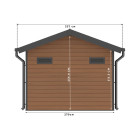 Abri de Jardin Composite BRAGA - 9m2 Brun - Epaisseur des Madriers : 28mm - Cabane Atelier / Abri Velo - Menuiseries en Aluminium