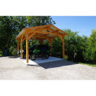 Abri deux pentes, 450cmx550cm, bois douglas francais, carport, auvent, abri voiture, cpbf-v2p450x550