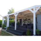 Abri toit plat adosse, 300cmx1250cm, bois douglas francais, carport, auvent, abri voiture, cpbf-vtpa300x1250