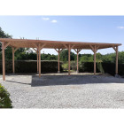 Abri toit plat, 450cmx1250cm, bois douglas francais, carport, auvent, abri camping-car, cpbf-cctp450x1250