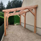 Abri une pente, 300cmx500cm, bois douglas francais, carport, auvent, abri voiture, cpbf-v1p300x500