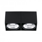 Plafonnier noir tecto 2 ampoules h12 cm