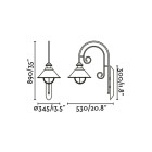 Aplique murale de jardin brun foncé nautica h69 cm 1 ampoule