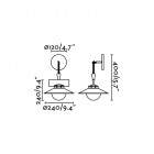 applique murale rouille nudos 1 ampoule