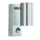 Applique 1 ampoule outdoor & porch avec détecteur, en aluminium et verre, gris