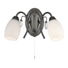 Applique 2 ampoules electra, en chrome noir et verre