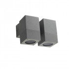 Applique 2 ampoules icaro , aluminium et verre, gris