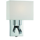 Applique adjustable wall, en argent satiné avec abat-jour blanc