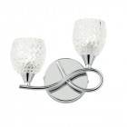 Applique boyer, chrome et verre, droite, 2 ampoules