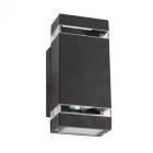 Applique d'extérieur noire street 2 ampoules 12 cm