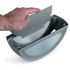 Applique delfos, aluminium et verre, gris