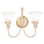 Applique emily, ivoire / or et verre, 2 ampoules