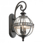 Applique halleron, bronze et verre, 2 ampoules
